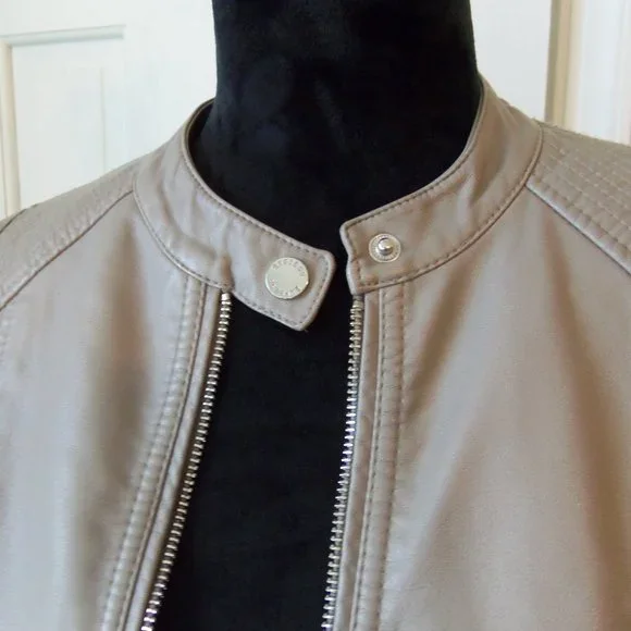 Express Faux Leather Jacket Snap Collar sz S - Picture 5 of 12